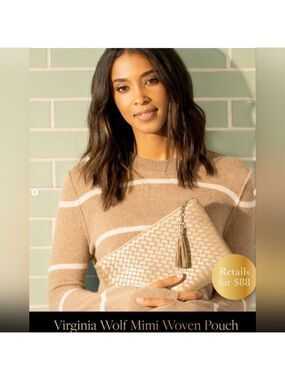 Virginia Wolf | Woven Clutch in Metallic Gold
